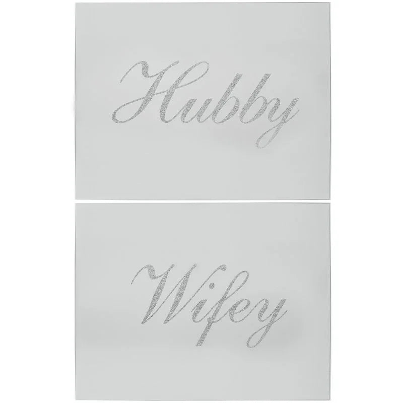 Silver Hubby & Wifey Placemats