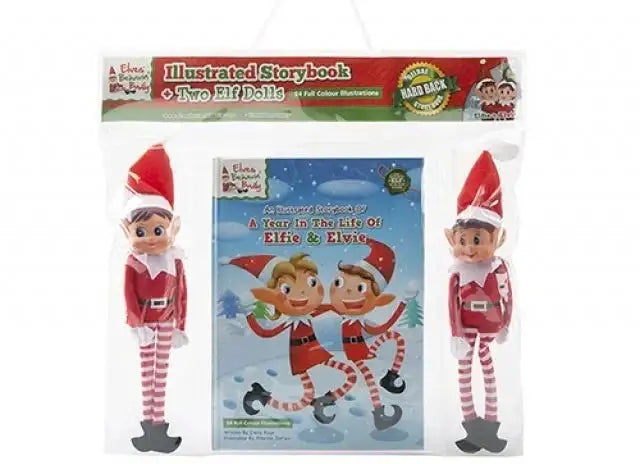 A4 Elf Book Set With Two 10 Inch Elf Dolls