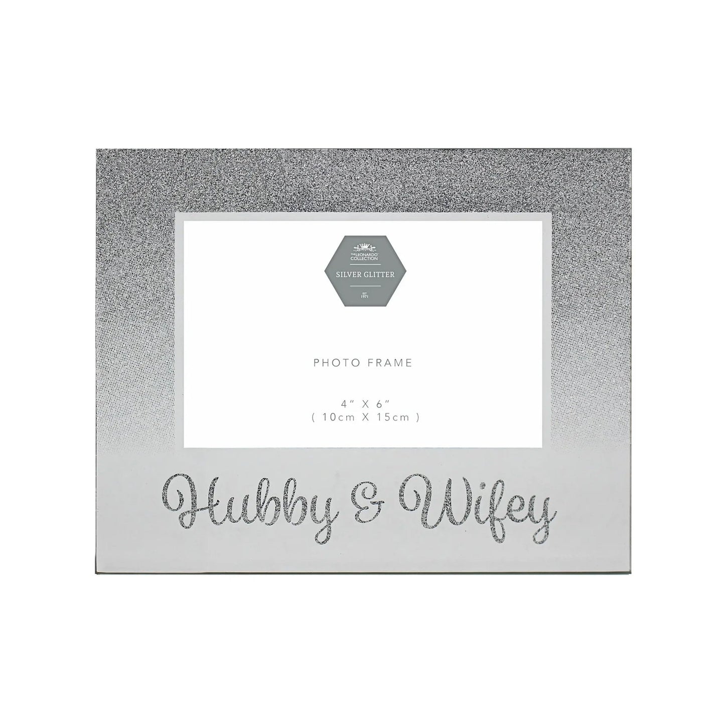Silver Hubby & Wifey Frame (4x6)