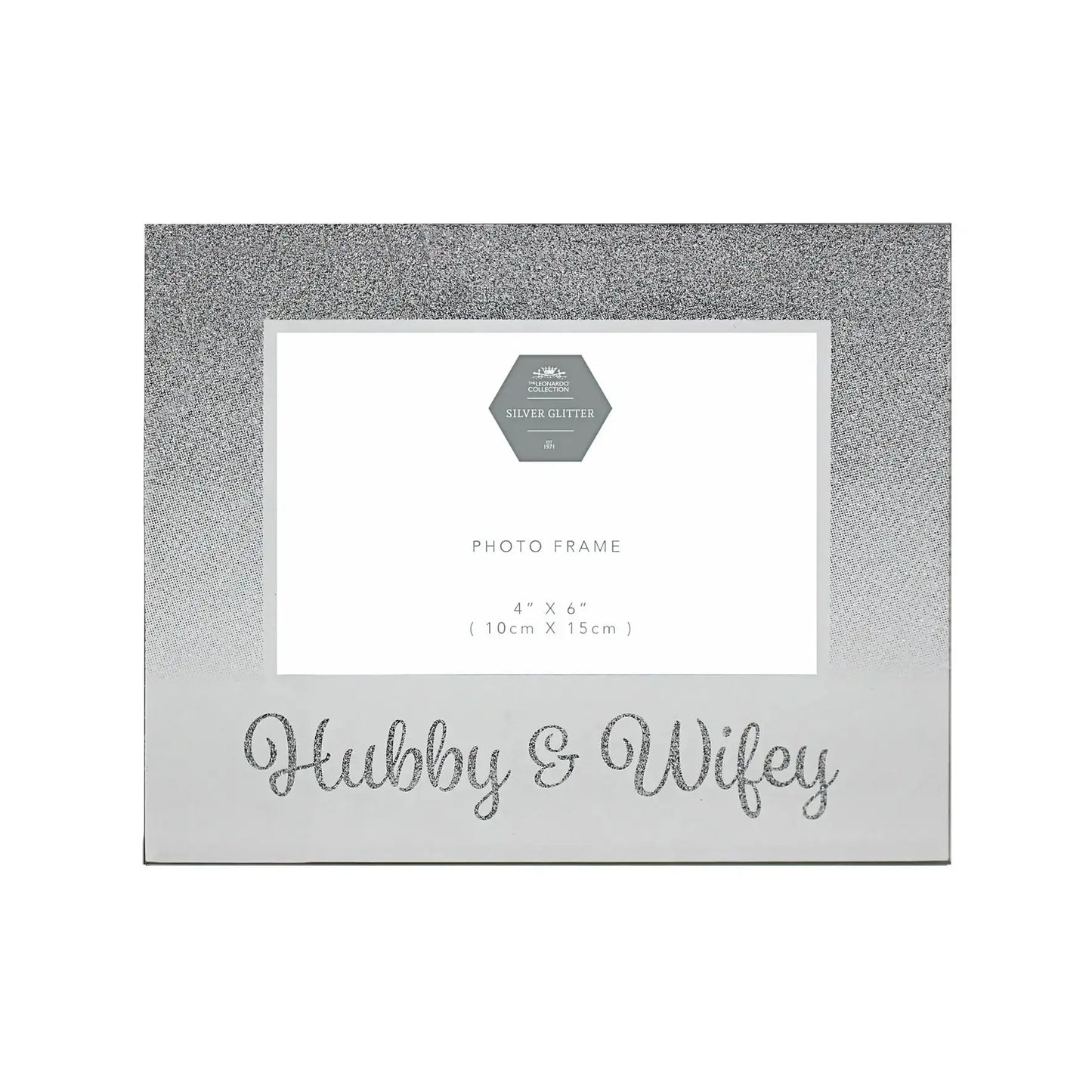Silver Hubby and Wifey Frame (4x6)