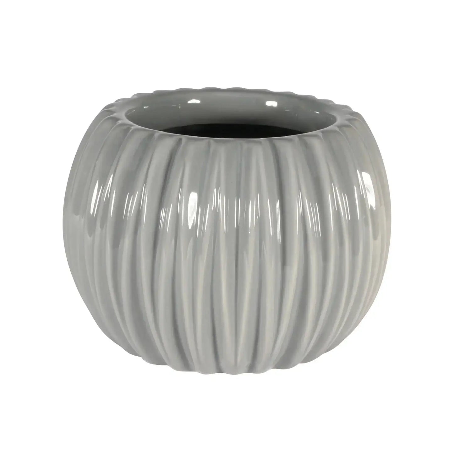 Grey Ribbed Orchid Pot (18.3cm)