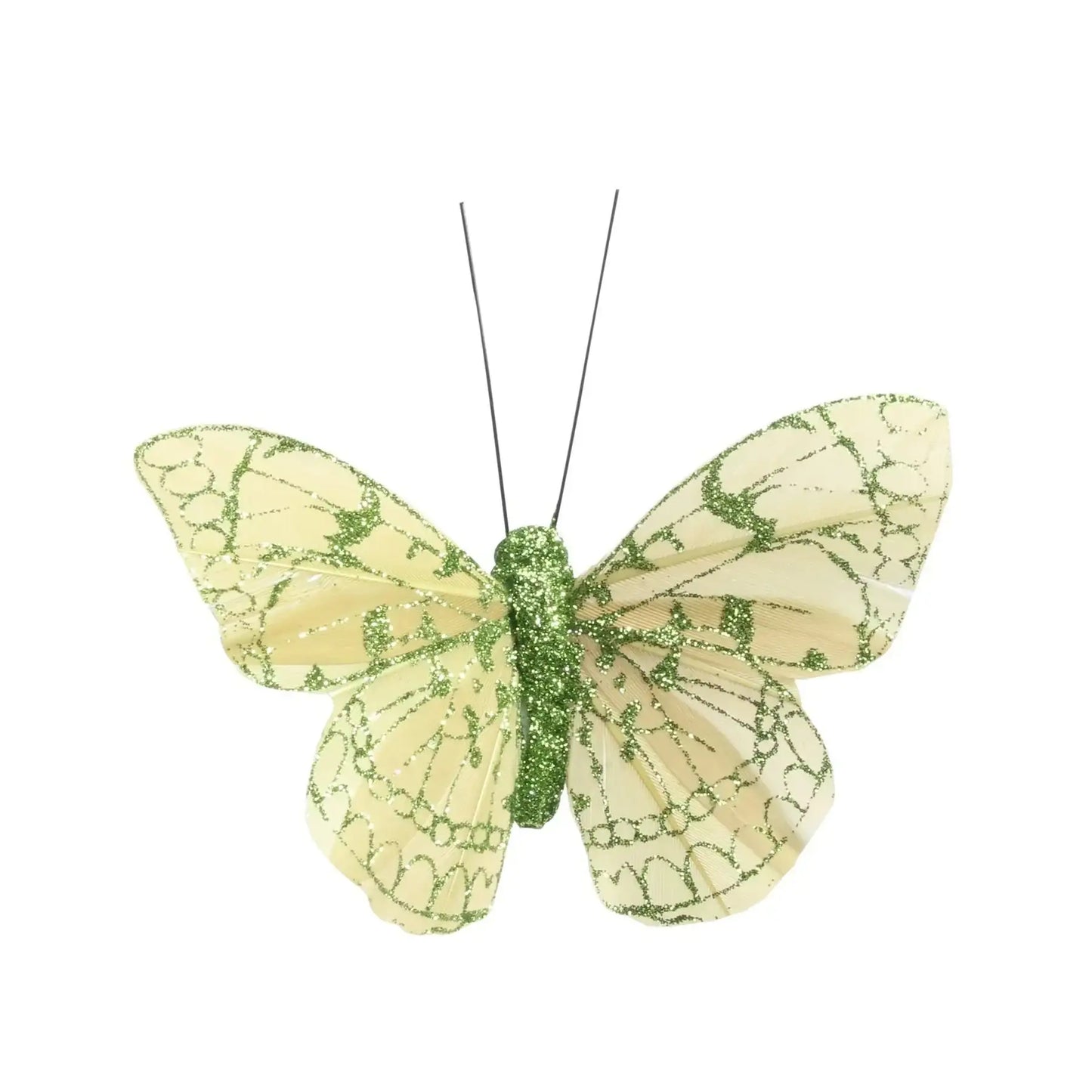 8cm Apple Feather and Glitter Butterfly (Pack of 12)