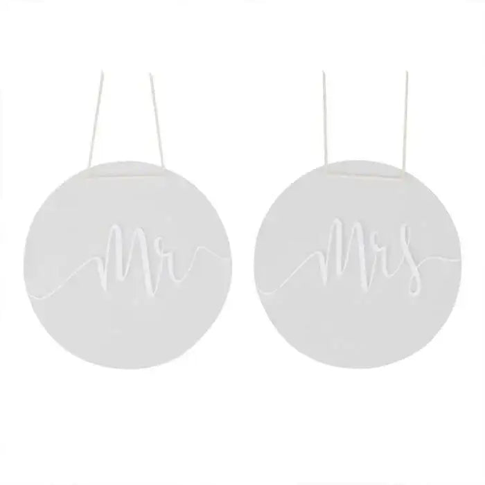 Acrylic Mr and Mrs Chair Signs