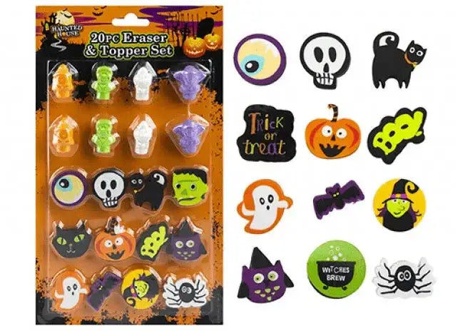 20 Piece Halloween Eraser and Topper Set - Bristow Direct