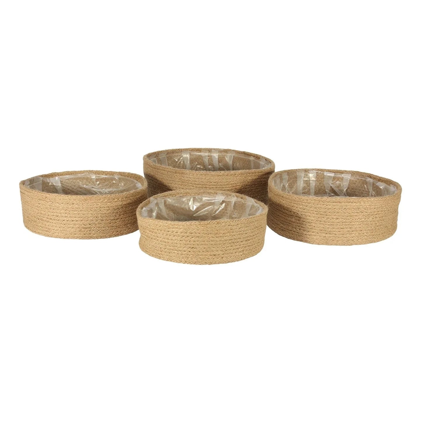 Set of 4 Jute Basket with Liner (Natural)