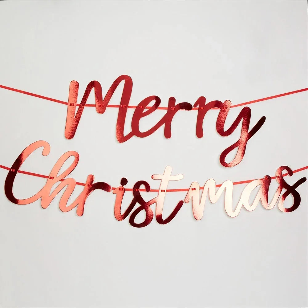 Merry Christmas Red Bunting Script (3M)