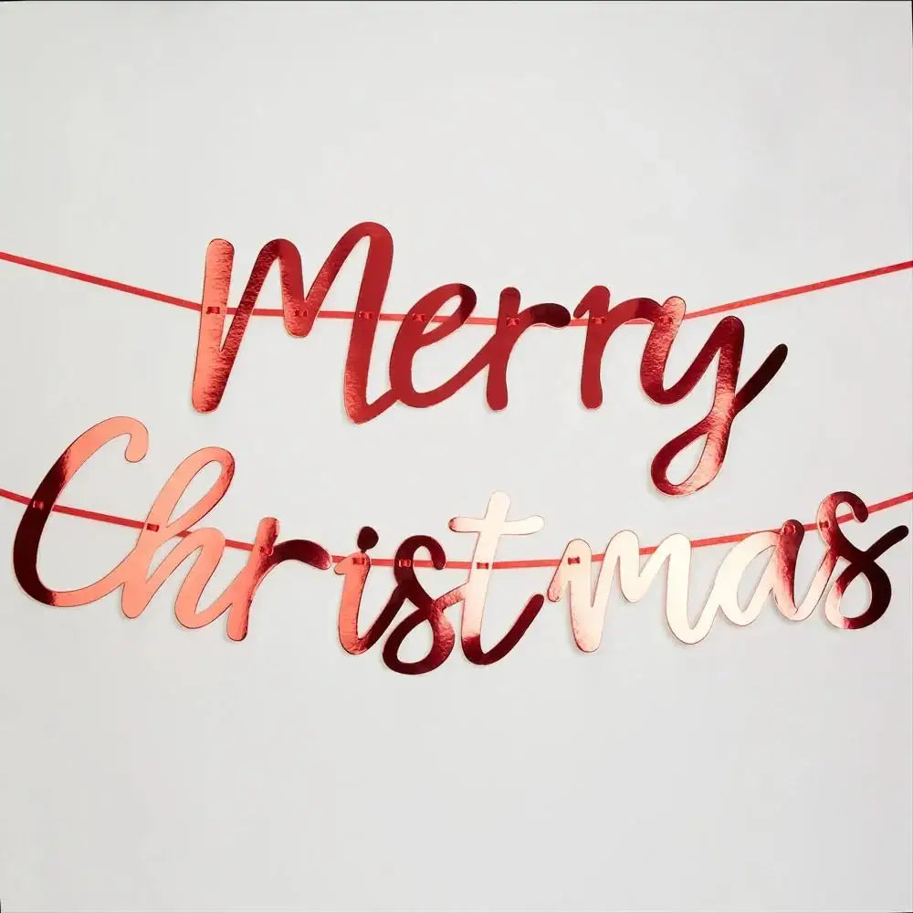 Merry Christmas Red Bunting Script (3M)