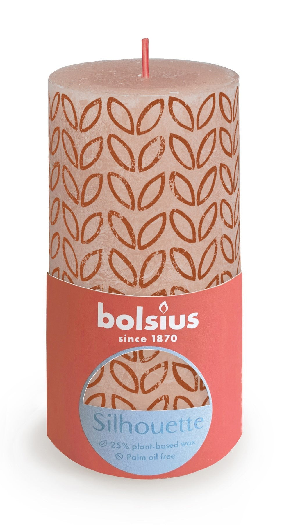 Discover the Misty Pink Bolsius Rustic Silhouette Pillar Candle (130 x 68mm) at Bristow Direct
