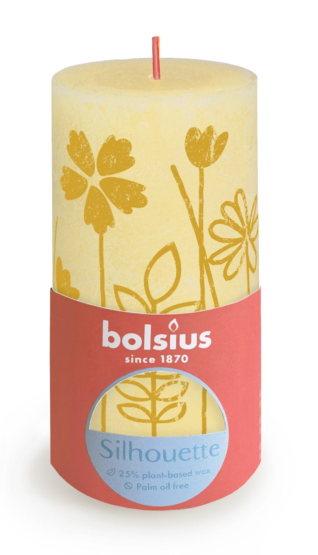 Discover the Butter Yellow Bolsius Rustic Silhouette Pillar Candle (130 x 68mm) at Bristow Direct