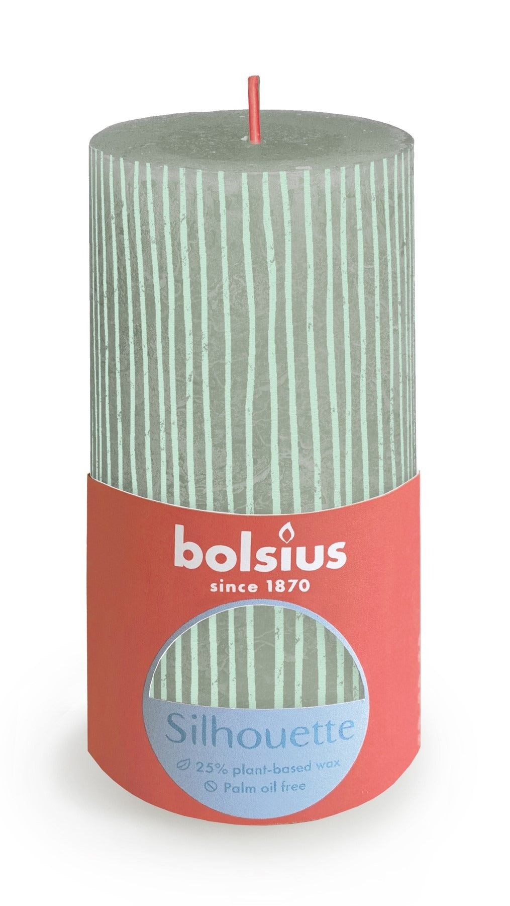 Discover the Jade Green Bolsius Rustic Silhouette Pillar Candle (130 x 68mm) at Bristow Direct