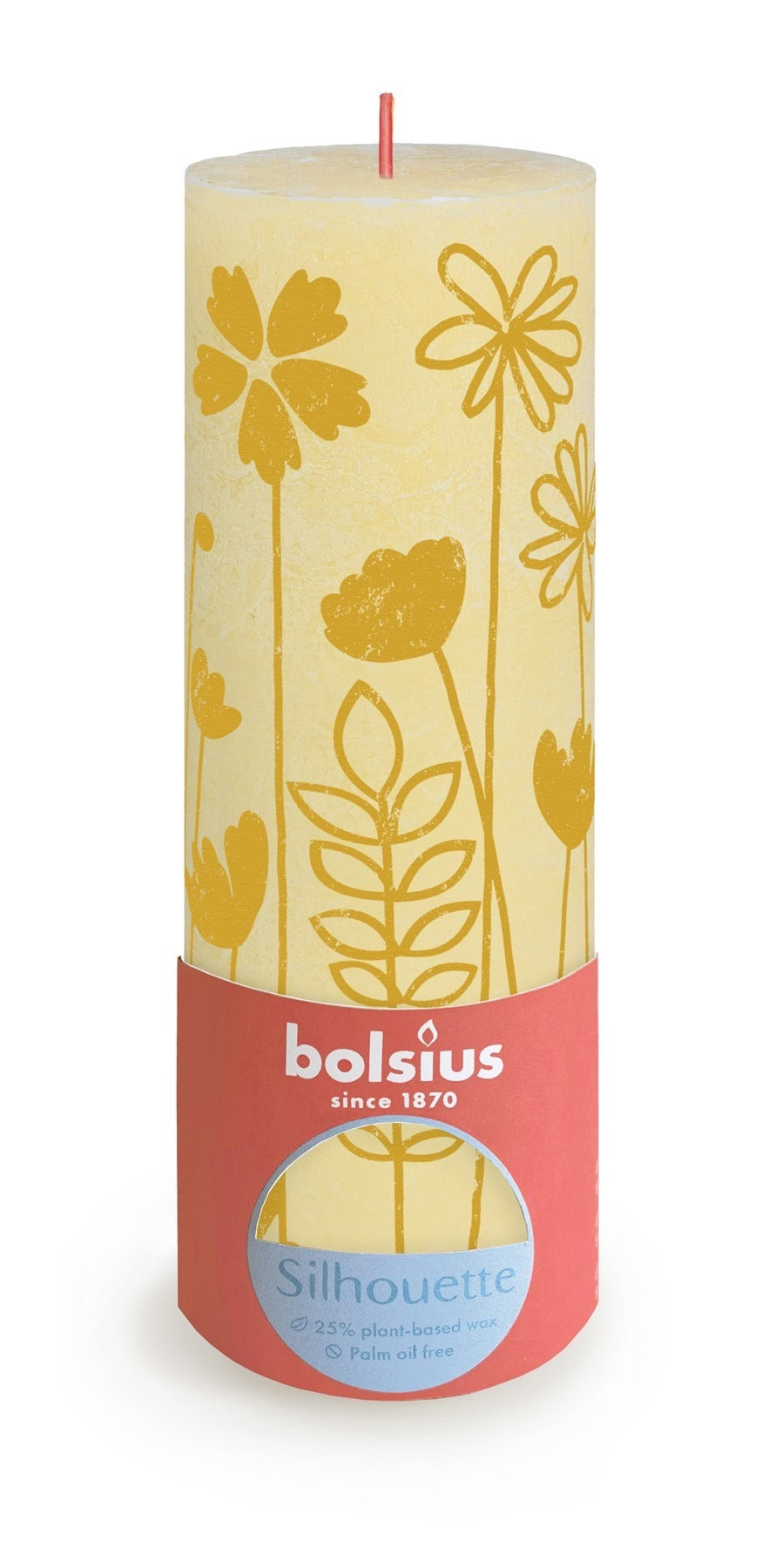 Discover the Butter Yellow Bolsius Rustic Silhouette Pillar Candle (190 x 68mm) at Bristow Direct