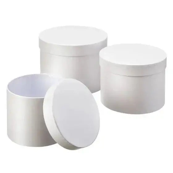 White Symphony Hat Boxes (Set of 3)