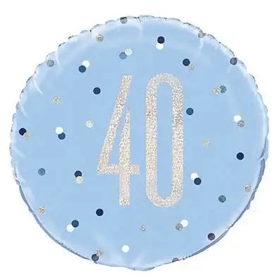 Blue and Silver Prismatic 40th Birthday Foil Balloon (18 Inch)