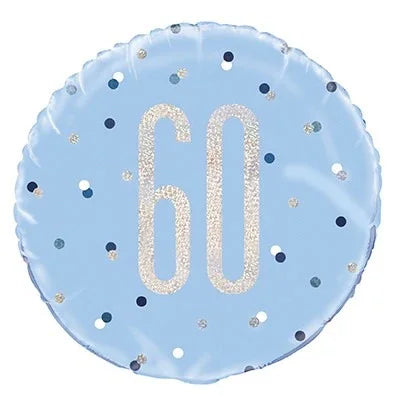Blue and Silver Prismatic 60th Birthday Foil Balloon (18 Inch)