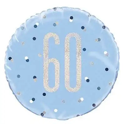 Blue and Silver Prismatic 60th Birthday Foil Balloon (18 Inch)
