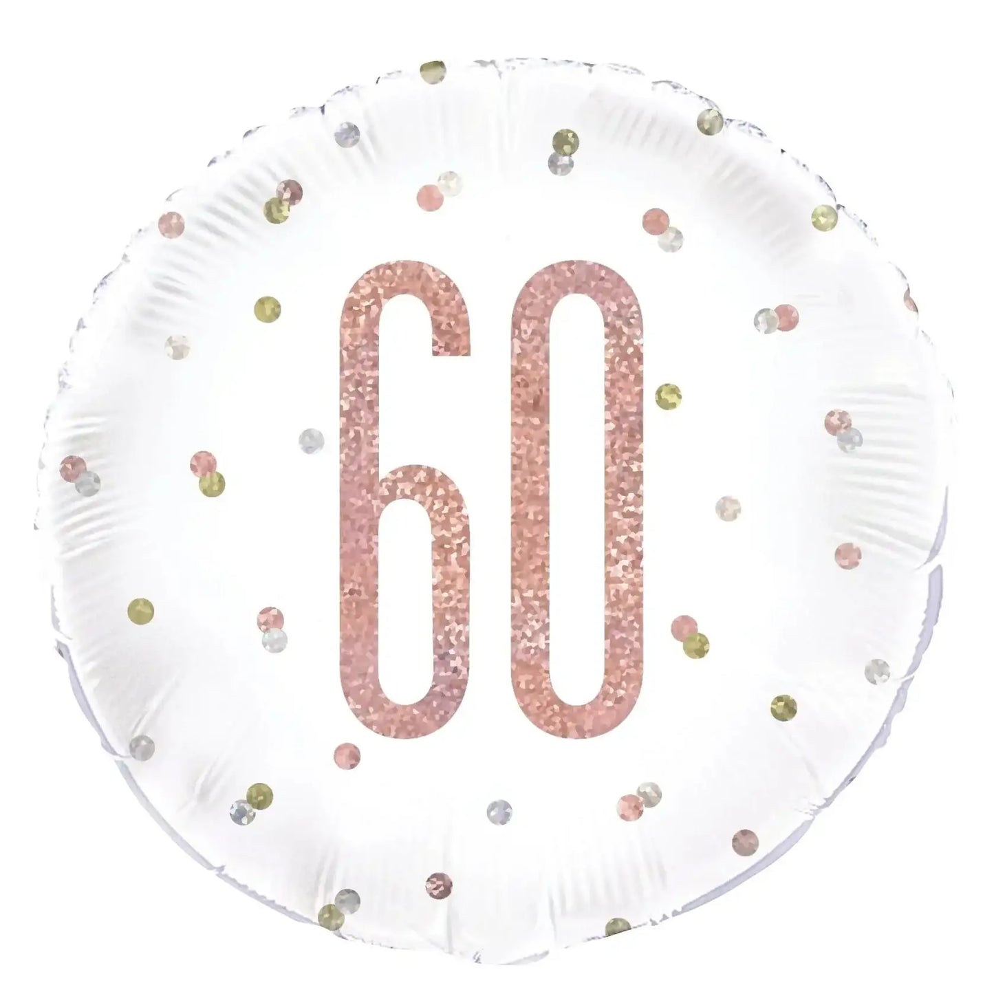 Rose Gold and White Prismatic 60th Foil Balloon (18 Inch)