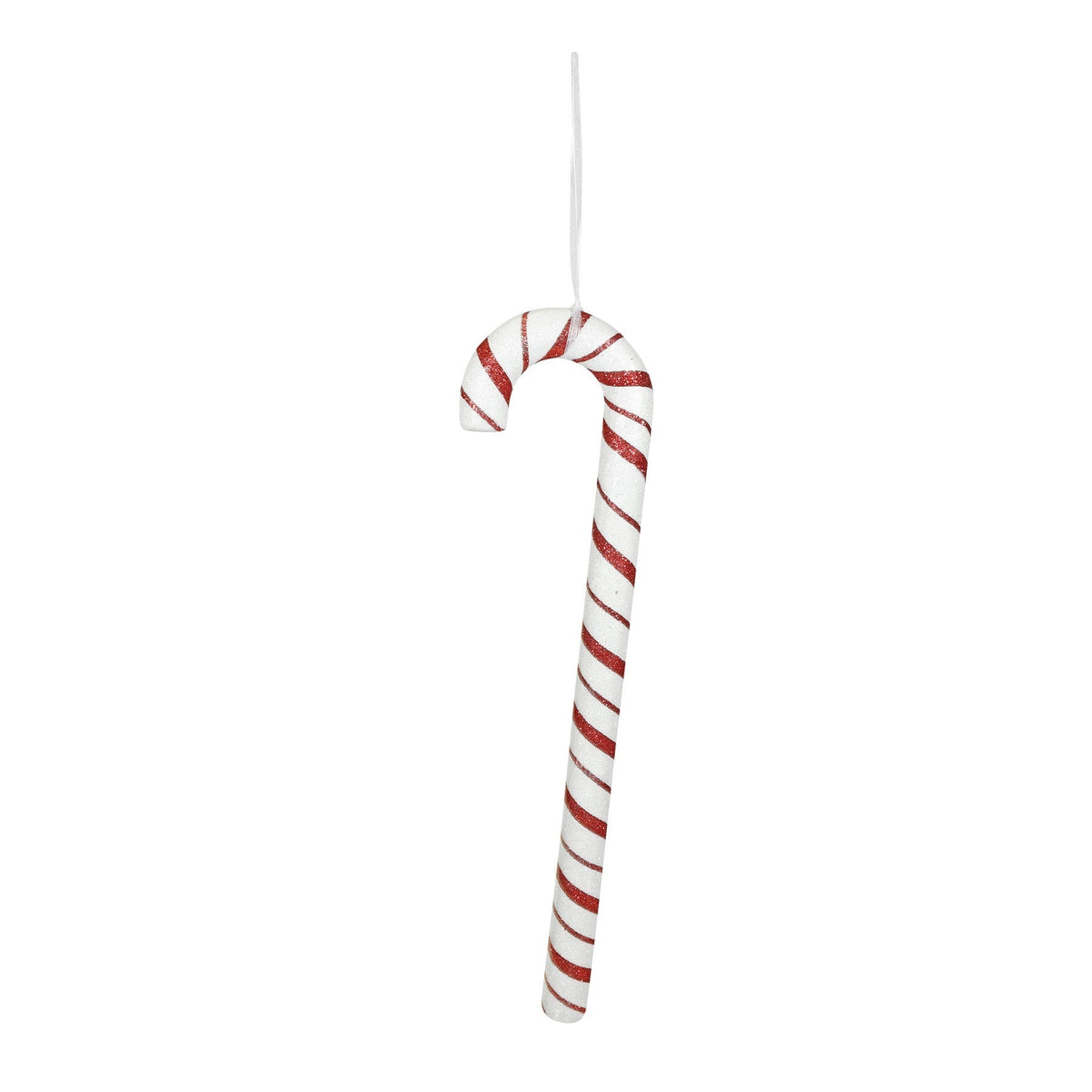 Discover the White Red Glitter Candy Cane Hanging Decoration (42cm) at Bristow Direct