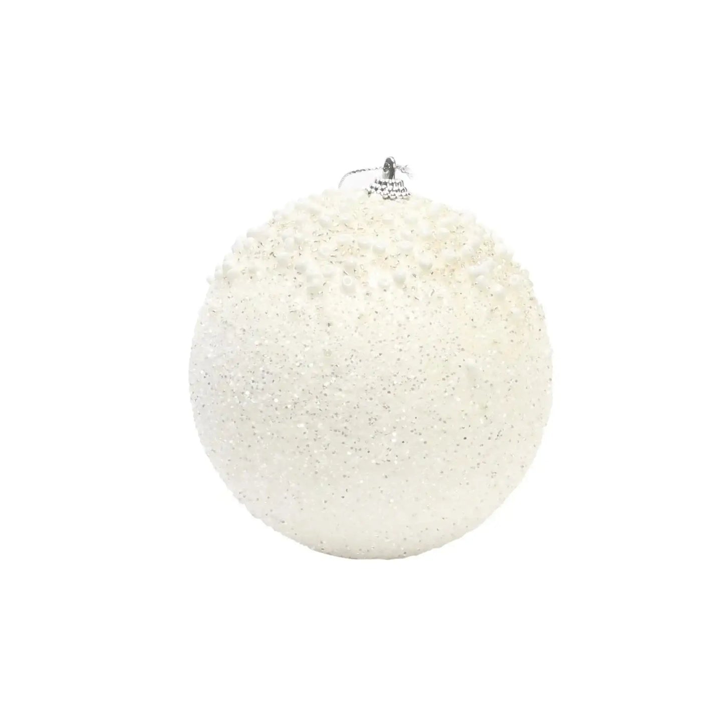 Winter Wonderland Glitter and Bead Snowball Bauble (Dia12cm)