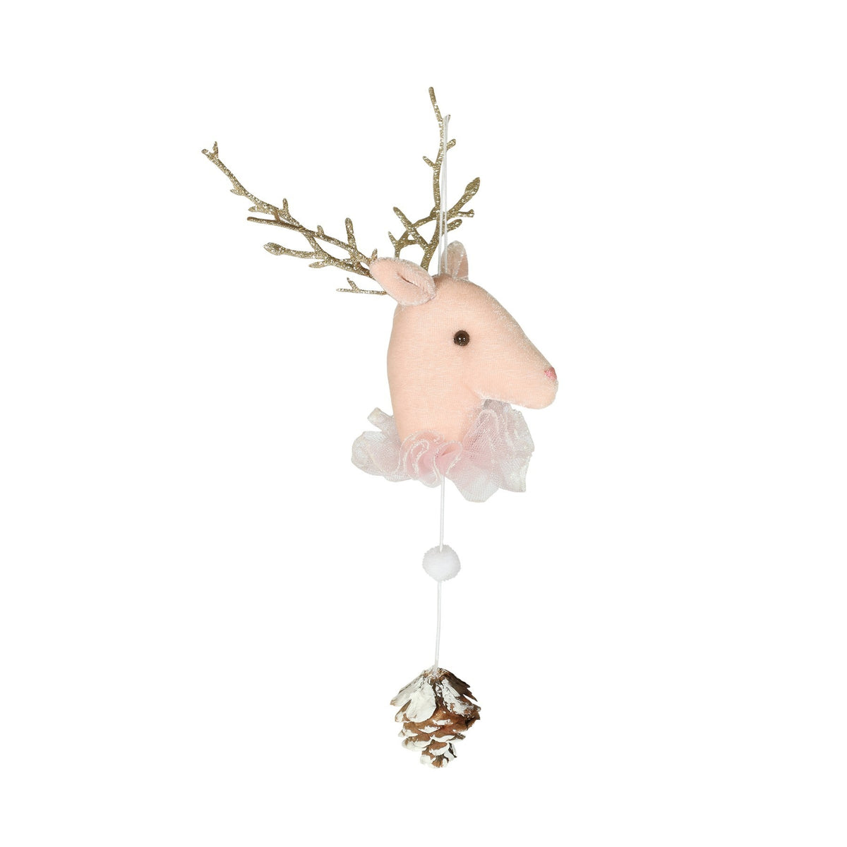Discover the Deer Hanging Pink Velvet Decoration at Bristow Direct
