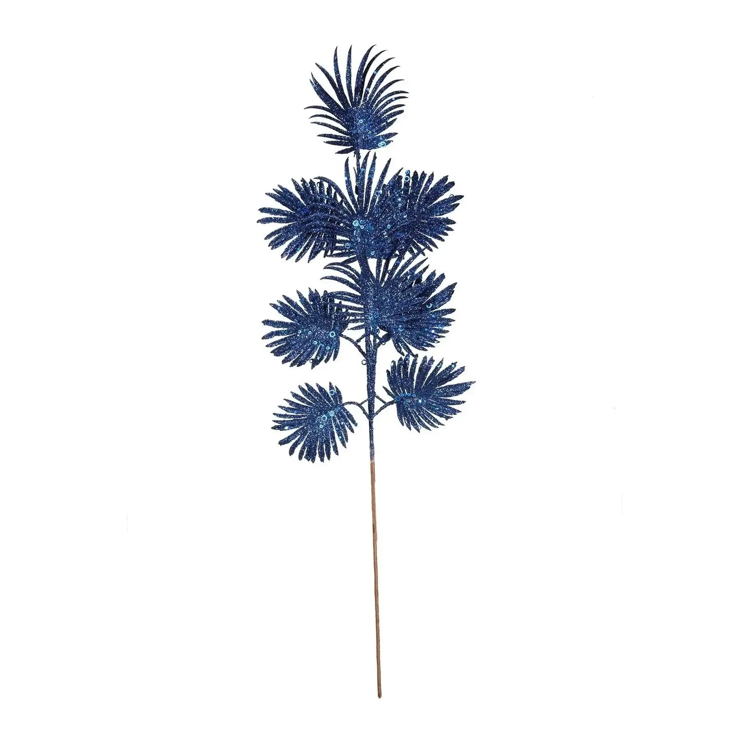 Royal Blue Glitter Feather Stem (H75cm)