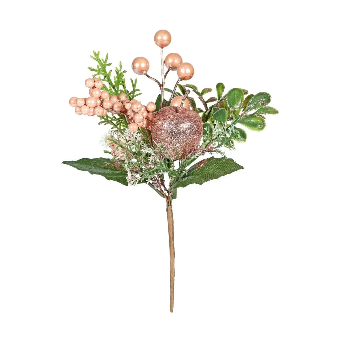Pink Apple Berry and Foliage Pick (H20cm)