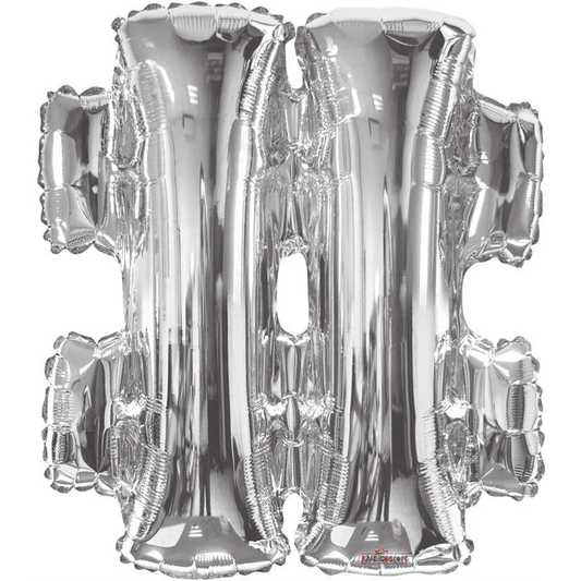14" Letter Balloon Airfill - # - Silver