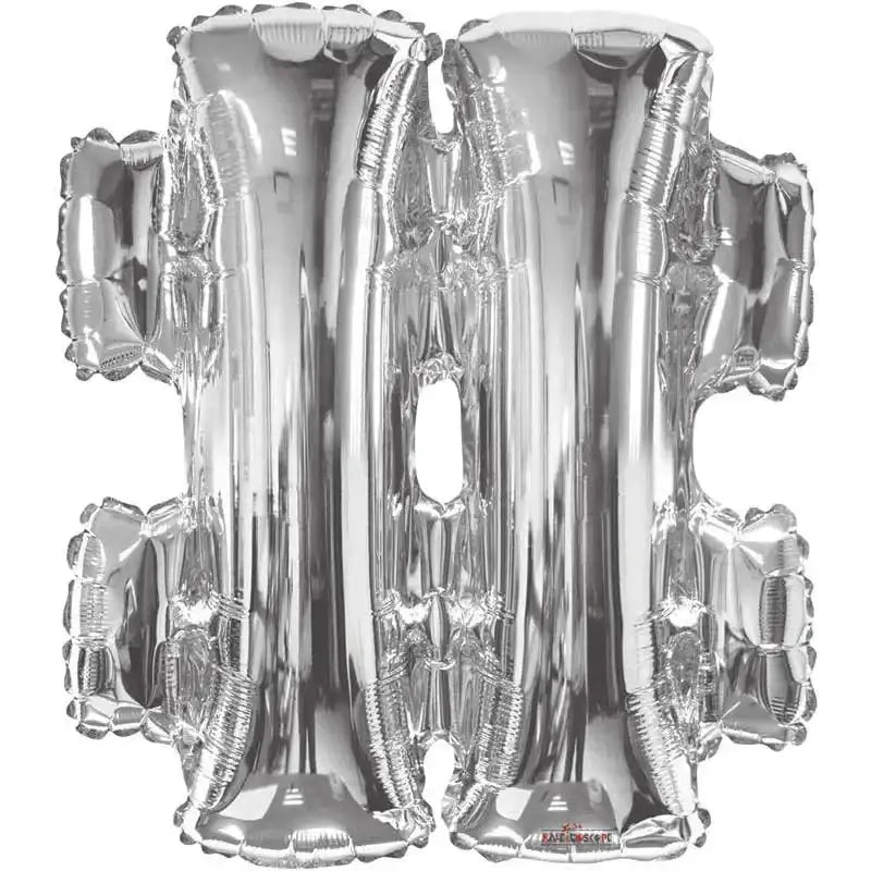14 Inch Letter Balloon Airfill - Hashtag# - Silver