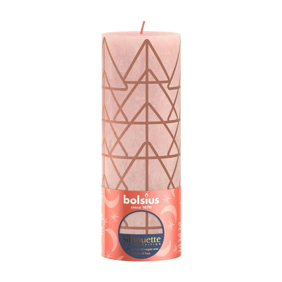 Bolsius Pink and Print Rustic Silhouette Candle (190mm x 68mm)