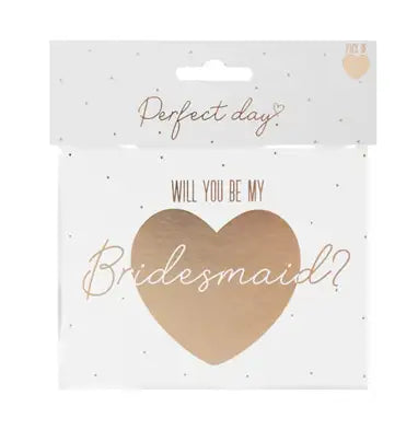 Gold and white Bridesmaid Cards (Pack of 5)