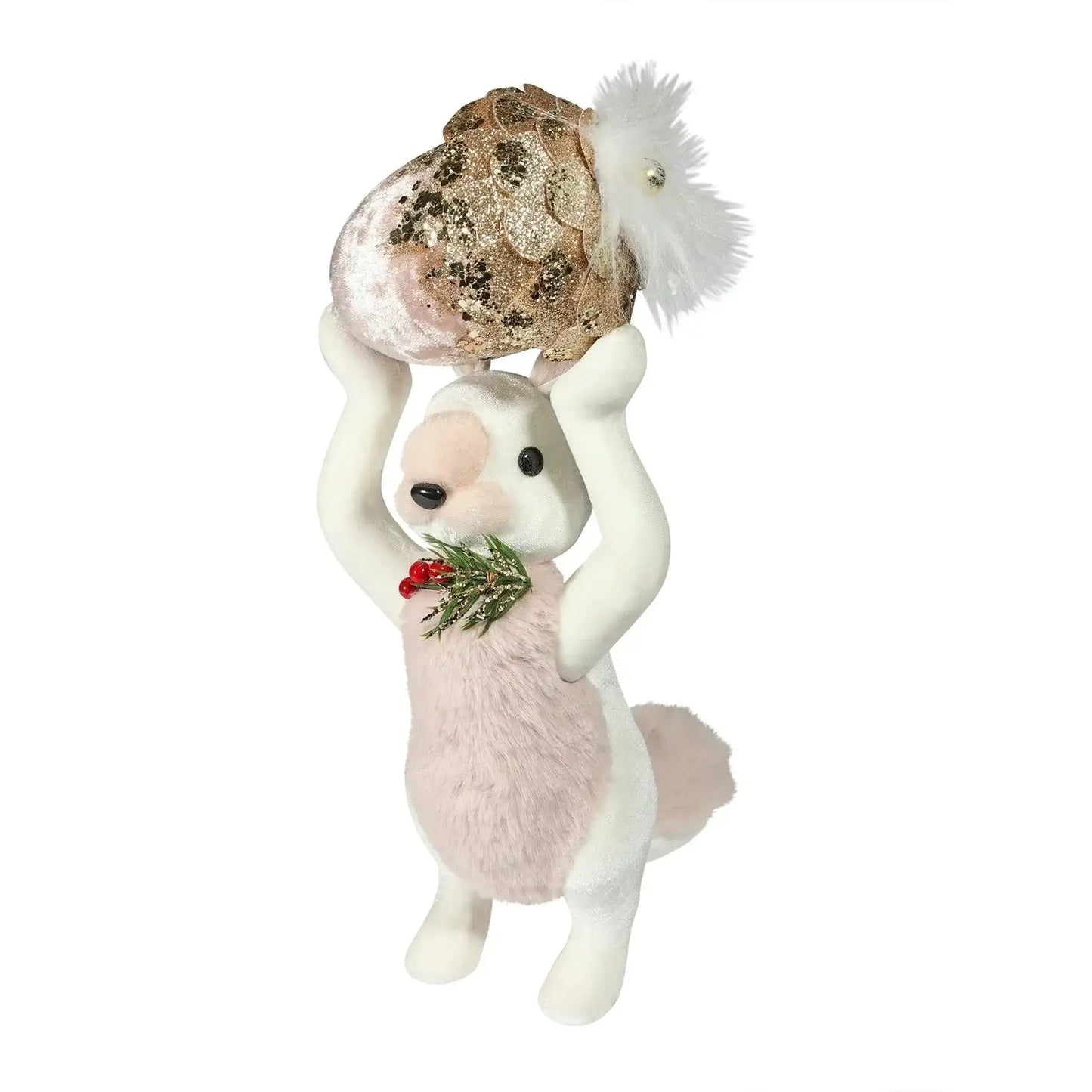 Standing Pink Velvet Fur Squirrel (40cm)