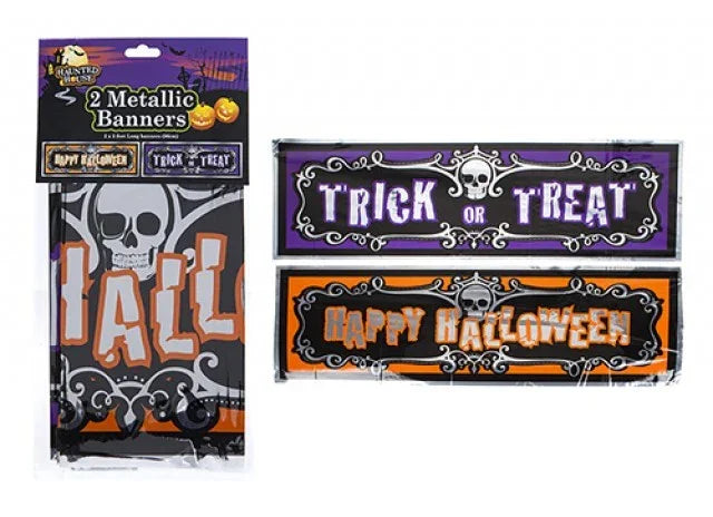 Pack of 2 Foil Halloween Banners (3ft)