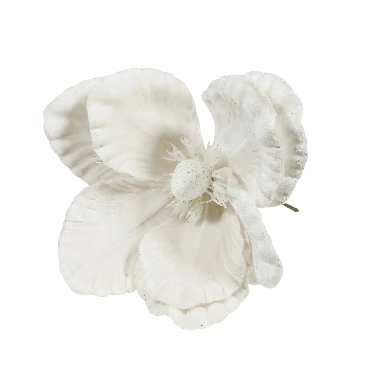 White Velvet Magnolia with Glitter edge (Dia24cm)