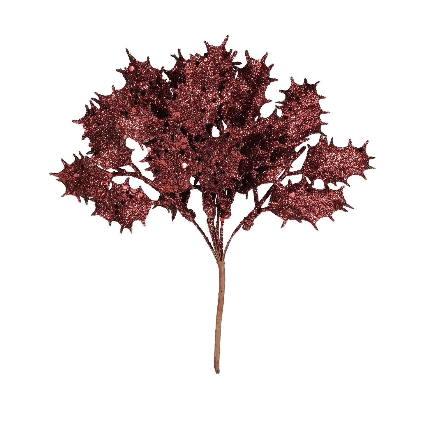 Burgundy Glitter Holly Pick