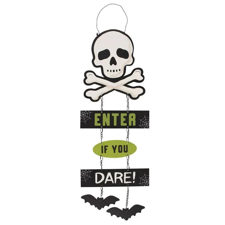 Skull Hanging Sign on Chain