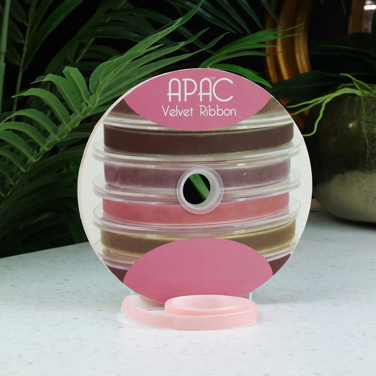 Baby Pink Velvet Ribbon (10mm x 20m)