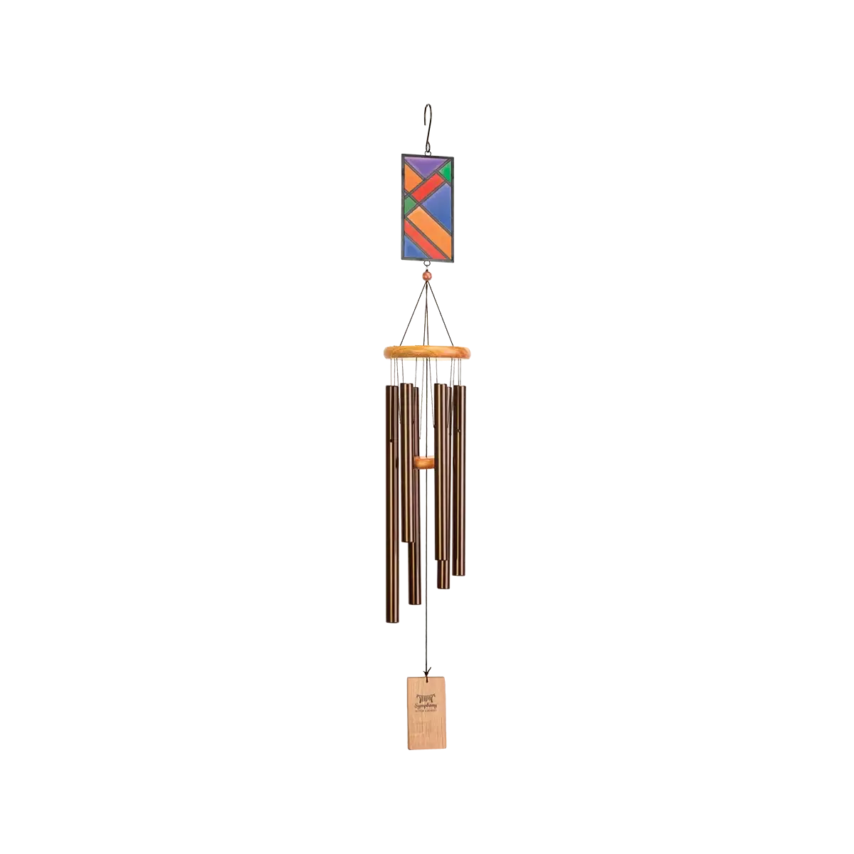 Bronze Wind Chime with Stained Glass (86cm)