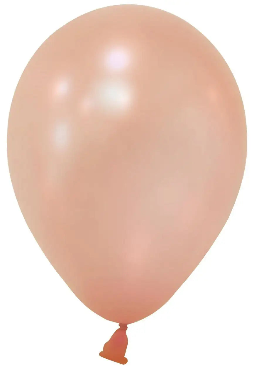 Rose Gold Metallic Round Shape Latex Balloon - 5 Inch (Pk 100)