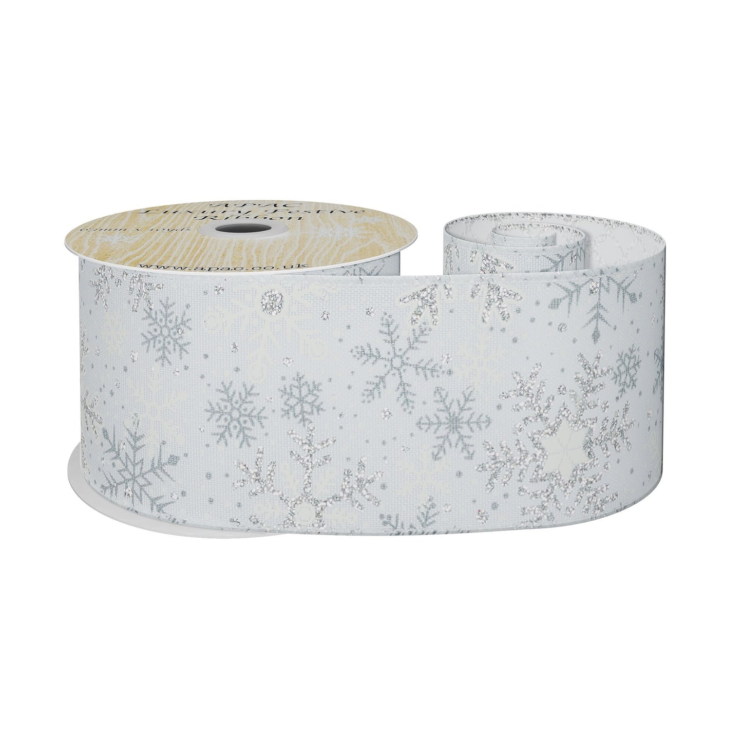 White Wired Snowflake Ribbon