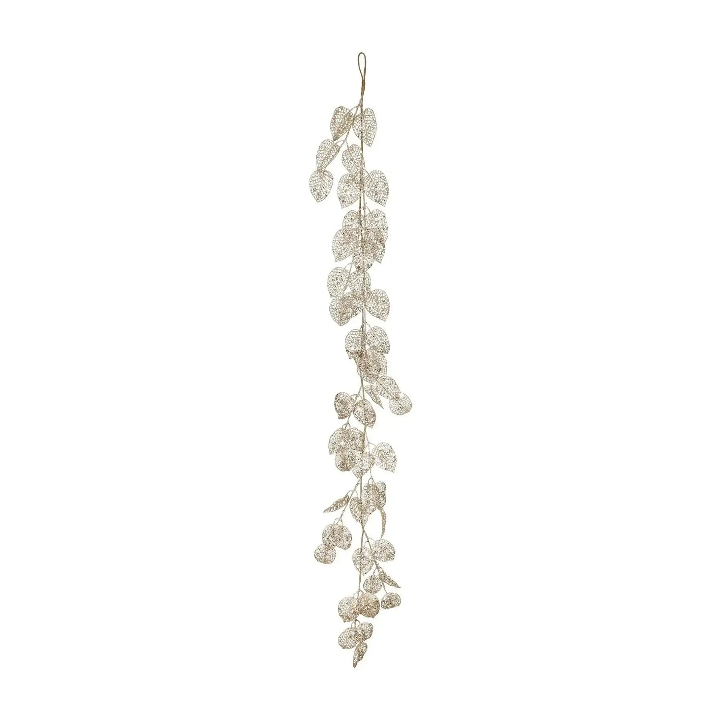 Champagne Glitter Leaf Garland (150cm)