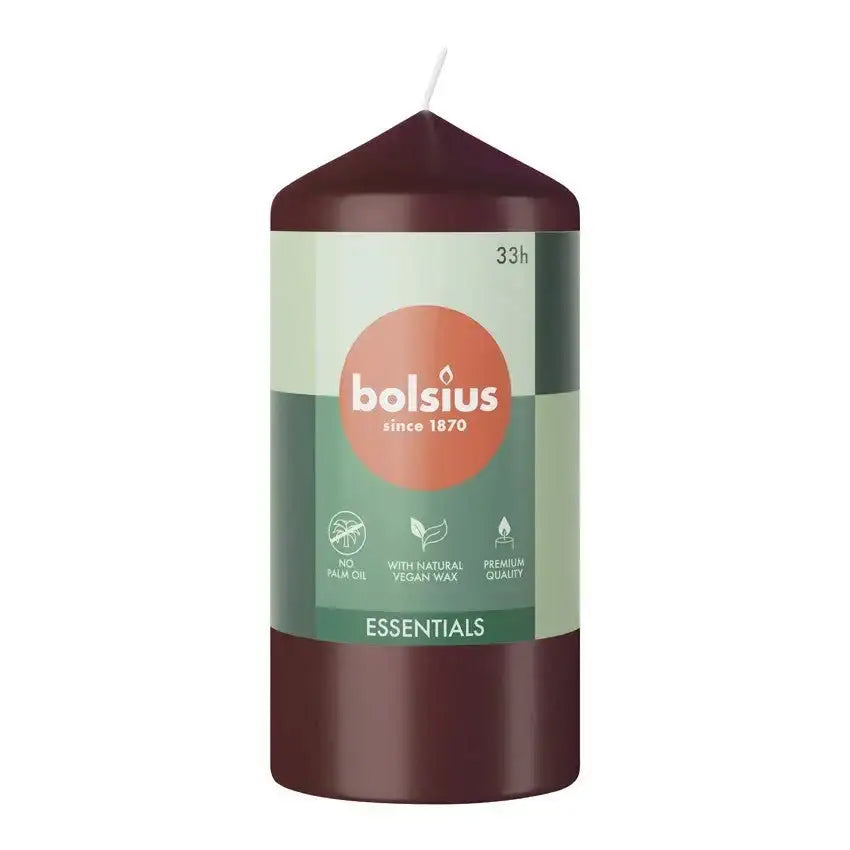 Bolsius Velvet Red Essential Pillar Candle (120mm x 58mm)