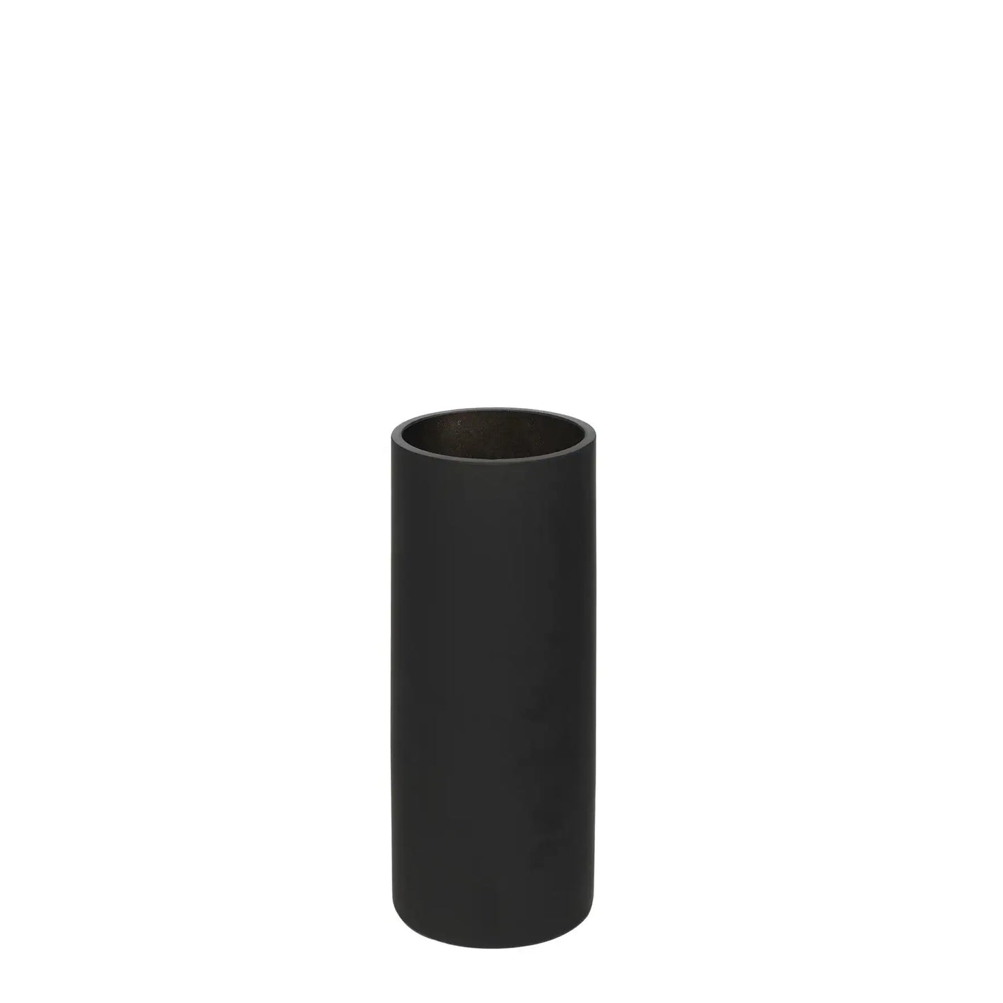 Matt Black Glass Cylinder Vase (25cm)