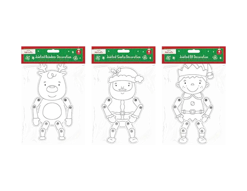 Christmas Jointed Card Decorations (Assorted Pack of 4)