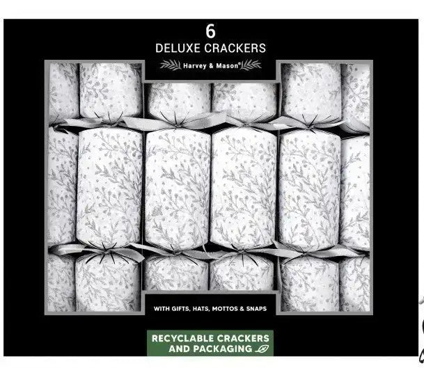 6 Deluxe Winter Glitter Crackers (13.5 Inch)