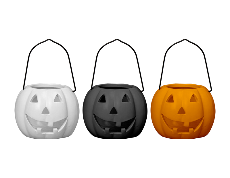 Halloween Pumpkin Tealight Holder with Handle (10cm)