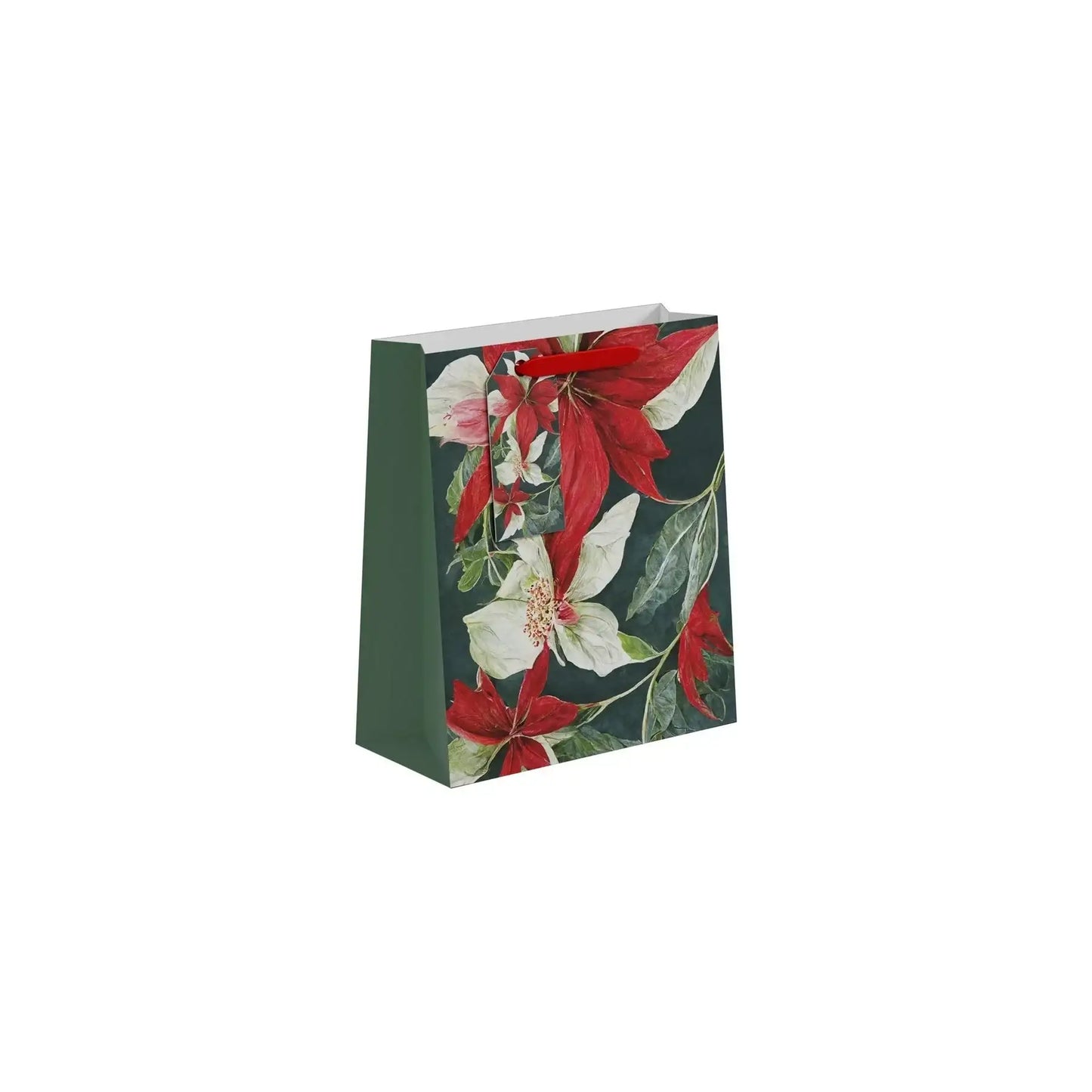 Red and White Poinsettia Gift Bag (Medium)