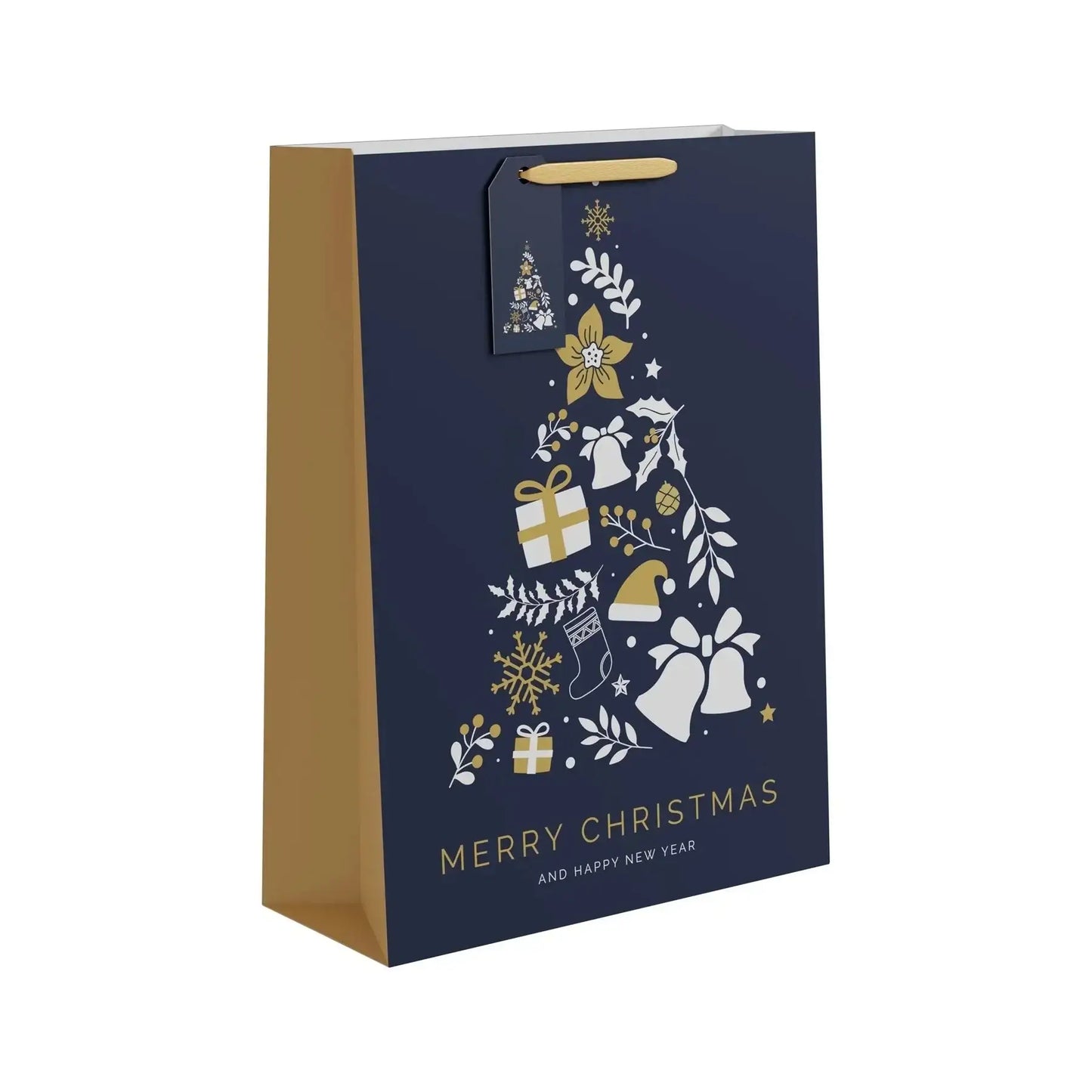 Blue and Gold Christmas Tree Gift Bag (Extra Large)