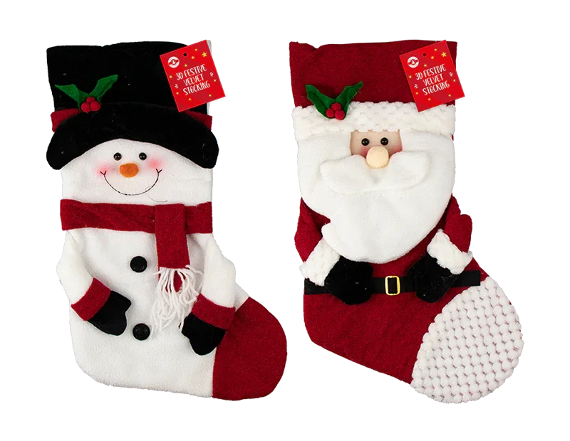 Assorted 3D Festive Stocking (47cm x 28cm)