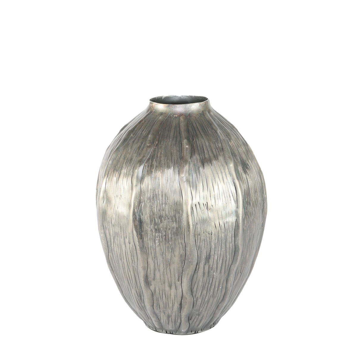 Discover the Antique Silver Eros Seed Metal Vase (29.5cm H) at Bristow Direct