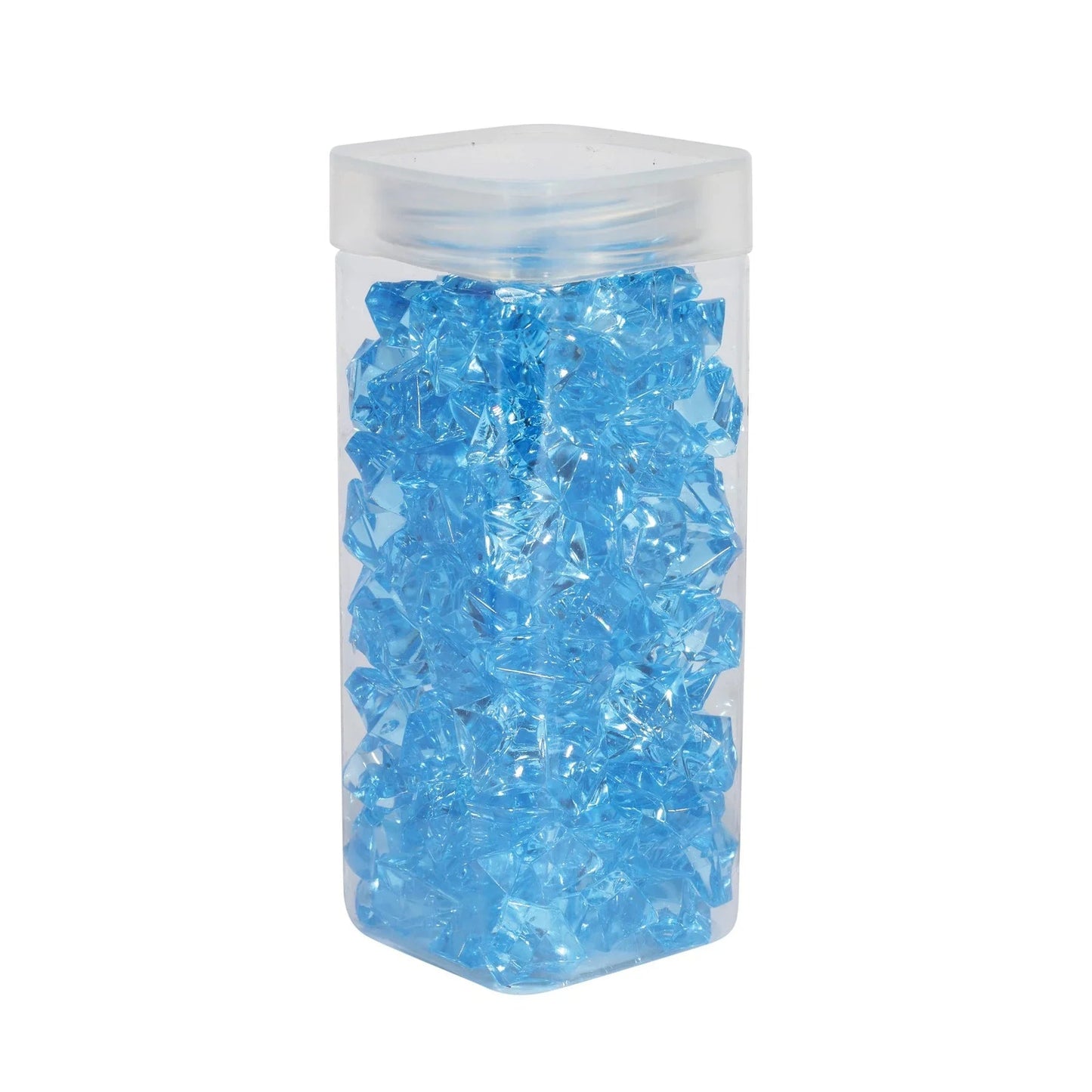 Large Light Blue Acrylic Stones in Square Jar (300gr)