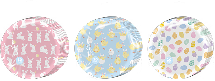 Pack of 10 Easter Printed Paper Plates (Assorted)